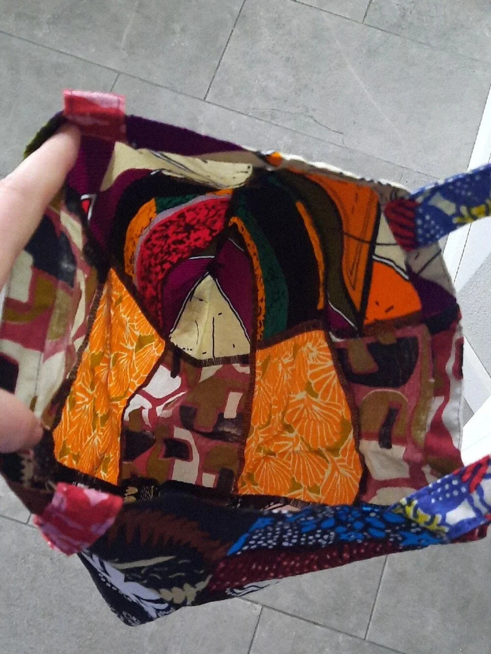 Zuri Patchwork Multicolor Cotton Tote Bag - Vibrant Floral & Geometric Panels